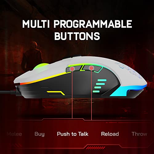 Redgear A-15 Wired Gaming Mouse with RGB, Semi-Honeycomb Design and Upto 6400 dpi for Windows PC Gamers (White) Redgear A-15 Wired Gaming Mouse with RGB, Semi-Honeycomb Design and Upto 6400 dpi for Windows PC Gamers (White)