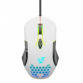 Redgear A-15 Wired Gaming Mouse with RGB, Semi-Honeycomb Design and Upto 6400 dpi for Windows PC Gamers (White)