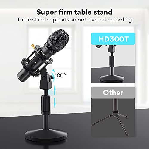 MAONO AU-HD300T USB/XLR Dynamic Mic for Singing, PC, YouTube Recording. Professional Microphone with 0-Latency Monitoring, Adjustable Mic Stand, Black MAONO AU-HD300T USB/XLR Dynamic Mic for Singing, PC, YouTube Recording. Professional Microphone with 0-Latency Monitoring, Adjustable Mic Stand, Black