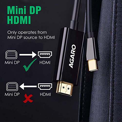 AGARO Mini Displayport Mini Dp To Hdmi Male To Male Cable Thunderbolt Port Compatible With Laptop, 3 Meter (9.8 Feet) Black AGARO Mini Displayport Mini Dp To Hdmi Male To Male Cable Thunderbolt Port Compatible With Laptop, 3 Meter (9.8 Feet) Black