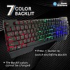 RPM Euro Games Gaming Backlit RGB Keyboard with Wrist Support Semi-Mechanical and USB (Black)