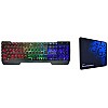 RPM Euro Games Gaming Backlit RGB Keyboard with Wrist Support Semi-Mechanical and USB (Black)