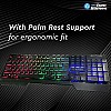 RPM Euro Games Gaming Backlit RGB Keyboard with Wrist Support Semi-Mechanical and USB (Black)