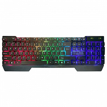 RPM Euro Games Gaming Backlit RGB Keyboard with Wrist Support Semi-Mechanical and USB (Black)