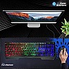 RPM Euro Games Gaming Backlit RGB Keyboard with Wrist Support Semi-Mechanical and USB (Black)