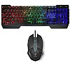 RPM Euro Games Gaming Backlit RGB Keyboard with Wrist Support Semi-Mechanical and USB (Black)