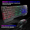 RPM Euro Games Gaming Backlit RGB Keyboard with Wrist Support Semi-Mechanical and USB (Black)