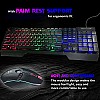 RPM Euro Games Gaming Backlit RGB Keyboard with Wrist Support Semi-Mechanical and USB (Black)