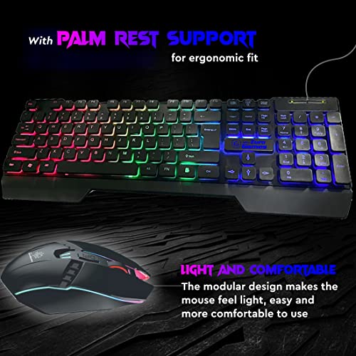 RPM Euro Games Gaming Backlit RGB Keyboard with Wrist Support Semi-Mechanical and USB (Black) RPM Euro Games Gaming Backlit RGB Keyboard with Wrist Support Semi-Mechanical and USB (Black)