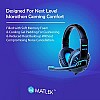 Matlek Gaming Over Ear Headphones with Adjustable Mic, Works with All The Mobile Phones, Blue