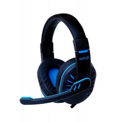Matlek Gaming Over Ear Headphones with Adjustable Mic, Works with All The Mobile Phones, Blue