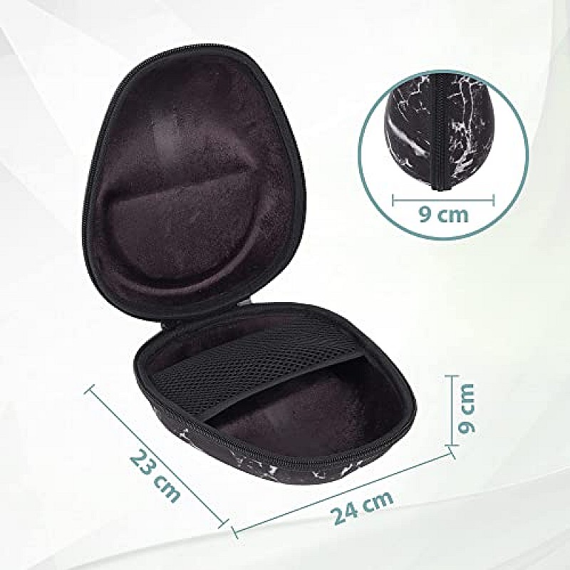 GadgetBite Headphone Vinyl Carrying Case Earpads Storage Bag (Black)