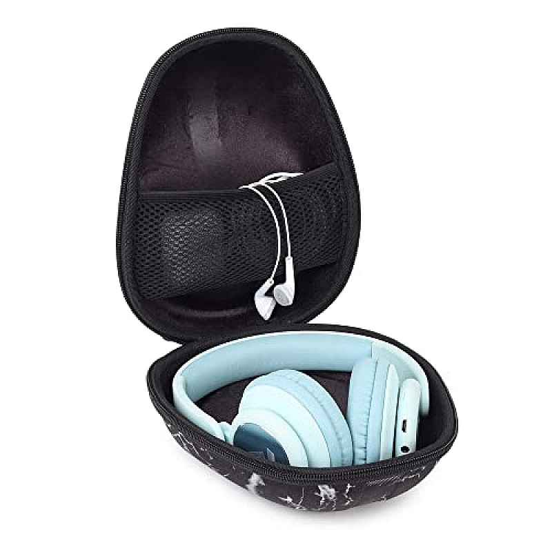 GadgetBite Headphone Vinyl Carrying Case Earpads Storage Bag (Black)