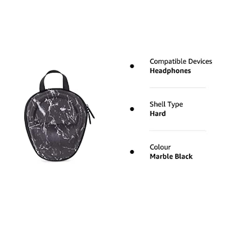 GadgetBite Headphone Vinyl Carrying Case Earpads Storage Bag (Black)