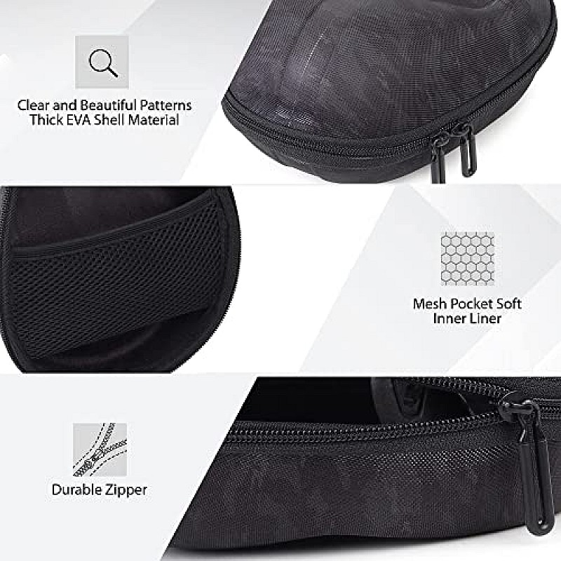 GadgetBite Headphone Vinyl Carrying Case Earpads Storage Bag (Black)