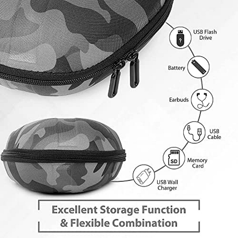 GadgetBite Headphone Vinyl Carrying Case Earpads Storage Bag (Black)