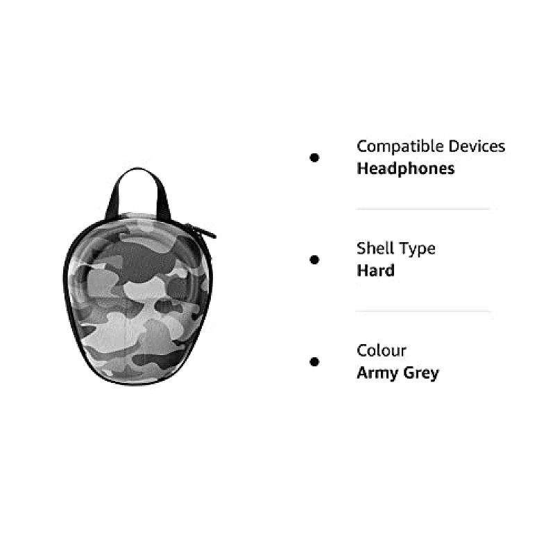 GadgetBite Headphone Vinyl Carrying Case Earpads Storage Bag (Black)