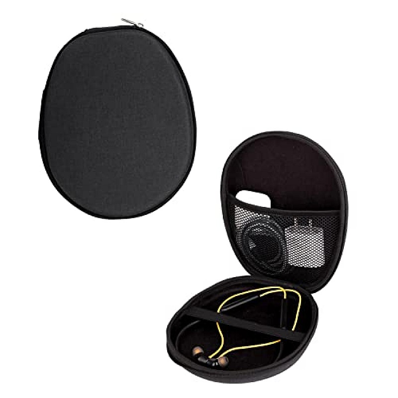 GadgetBite Headphone Vinyl Carrying Case Earpads Storage Bag (Black)