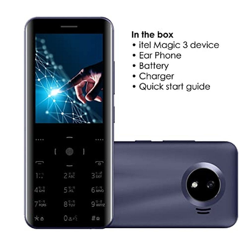 Itel Magic3 Wi-Fi Bluetooth, USB, 9.5mm Slim Unibody Design, 2.8" Bigger Display it6350 Smart Touch Keypad (Black)