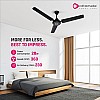 OTTOMATE Genius Connect Smart BLDC 5 Star Rated 3 Blade 1200 MM High Speed Ceiling fan with Remote (Black, Pack of 1)