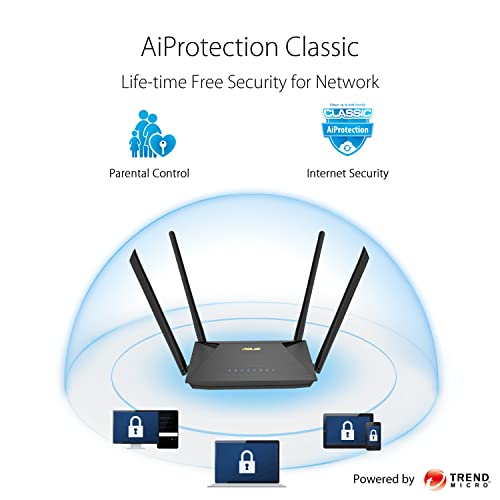 ASUS RT-AX53U (AX1800) Dual Band WiFi 6 Extendable Router Black ASUS RT-AX53U (AX1800) Dual Band WiFi 6 Extendable Router Black