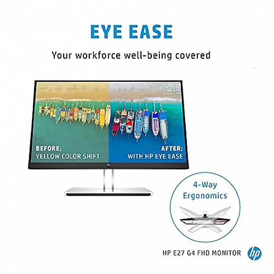 HP E27 G4 27-inches Full HD 1920 x 1080 Pixels Anti-Glare IPS Monitor with Low Blue Light Mode and On-Screen Control Black