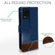 Pikkme Realme 9 5G / 8s 5G / 8 5G / Narzo 30 5G Flip Cover Dual-Tone PU Leather Finish 360 Protection Inbuilt Wallet & Stand Magnetic Flip Case (Blue & Brown)