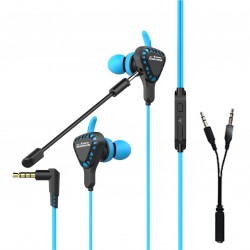 RPM Euro Games Wired in Ear Gaming Earphones with Mic for Ps4, Xbox One, Nintendo Switch- (Blue)