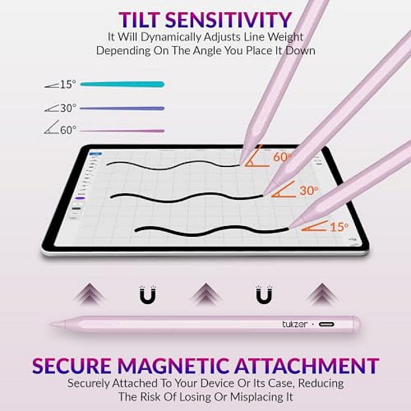 Tukzer 5-Replacement Tip Compatible with Tukzer Stylus Pen for iPad Palm Rejection, 2nd Gen