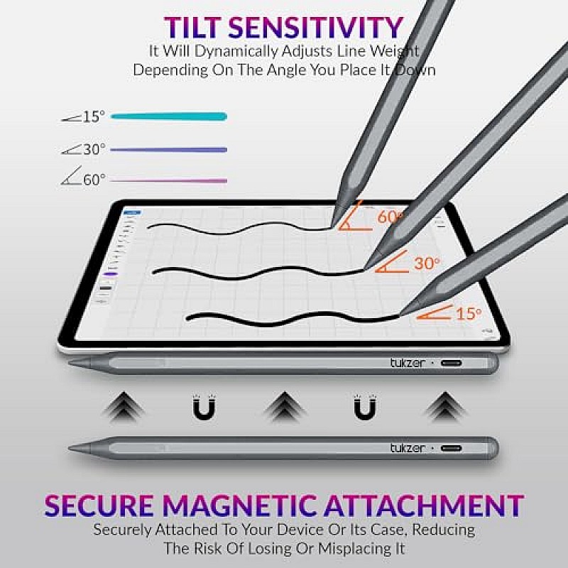 Tukzer 5-Replacement Tip Compatible with Tukzer Stylus Pen for iPad Palm Rejection, 2nd Gen