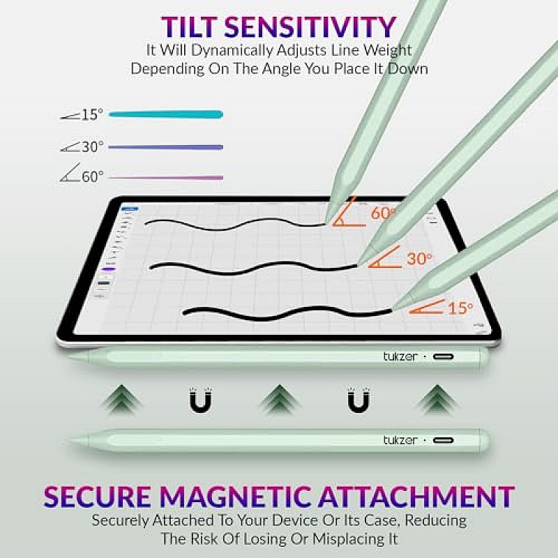 Tukzer 5-Replacement Tip Compatible with Tukzer Stylus Pen for iPad Palm Rejection, 2nd Gen