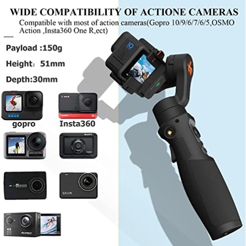 Hohem iSteady Pro 4 3-Axis Gimbal Stabilizer for Gopro 10/9 8/7/6/5/4, for Osmo Action and Other Action Cameras Hohem iSteady Pro 4 3-Axis Gimbal Stabilizer for Gopro 10/9 8/7/6/5/4, for Osmo Action and Other Action Cameras