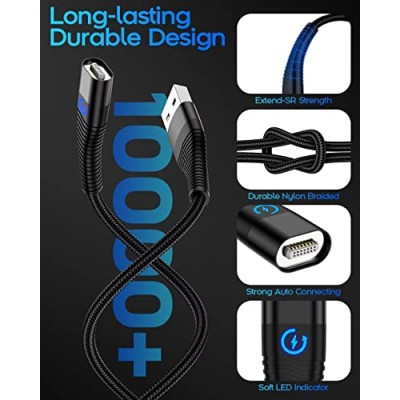 AIRTREE 3 in 1 Magnetic Charging Cable, YKZ Multi Magnet USB Cable for Type C/MicroUSB and i-Product, Max 15W Fast Charger Cable 