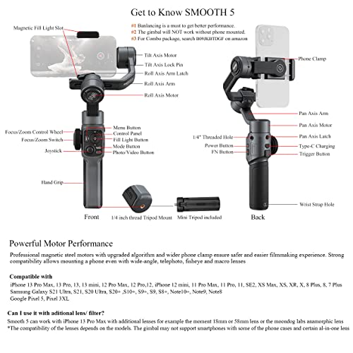 zhi yun Smooth 5 3-Axis Focus Pull & Zoom Capability Handheld