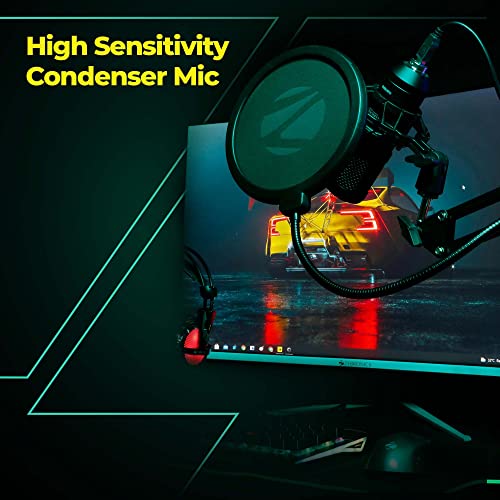 ZEBRONICS Zeb-Lucid PRO Desktop Mount Condenser Microphone with 2M USB Cable Black ZEBRONICS Zeb-Lucid PRO Desktop Mount Condenser Microphone with 2M USB Cable Black
