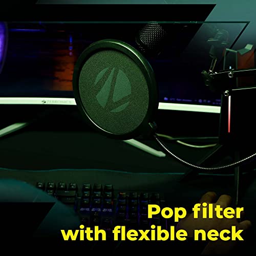 ZEBRONICS Zeb-Lucid PRO Desktop Mount Condenser Microphone with 2M USB Cable Black ZEBRONICS Zeb-Lucid PRO Desktop Mount Condenser Microphone with 2M USB Cable Black