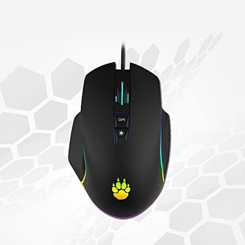 CLAW Chuff Wired Gaming Mouse, 6400 DPI with 7 Programmable Buttons via Customization Software