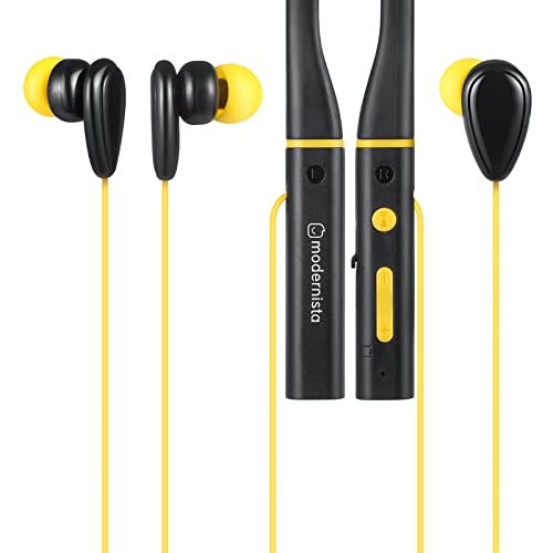 Modernista PowerBass 200 Bluetooth 5.0 Wireless Neckband in Ear Earphones Mic (Yellow) Modernista PowerBass 200 Bluetooth 5.0 Wireless Neckband in Ear Earphones Mic (Yellow)