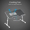 Portronics My Buddy Plus Adjustable Laptop Table with Built in USB Cooling Fan Foldable Legs (Black)