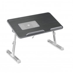 Portronics My Buddy Plus Adjustable Laptop Table with Built in USB Cooling Fan Foldable Legs (Black)