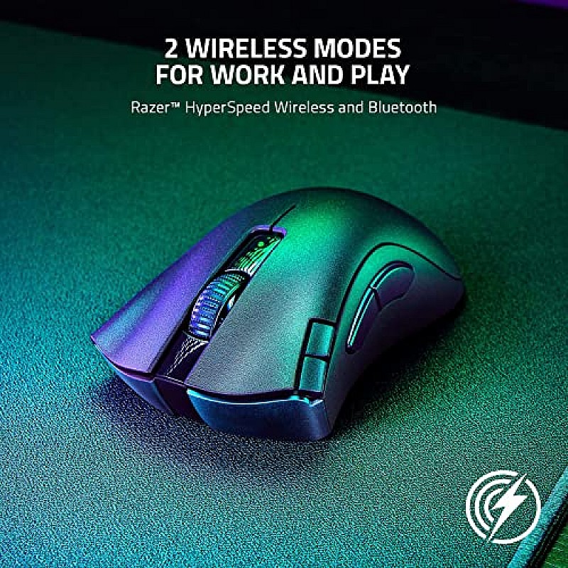 Razer Bluetooth DeathAdder V2 X Hyper Speed Ultra-Fast Hyper Speed Wireless Ergonomic Gaming Mouse Black