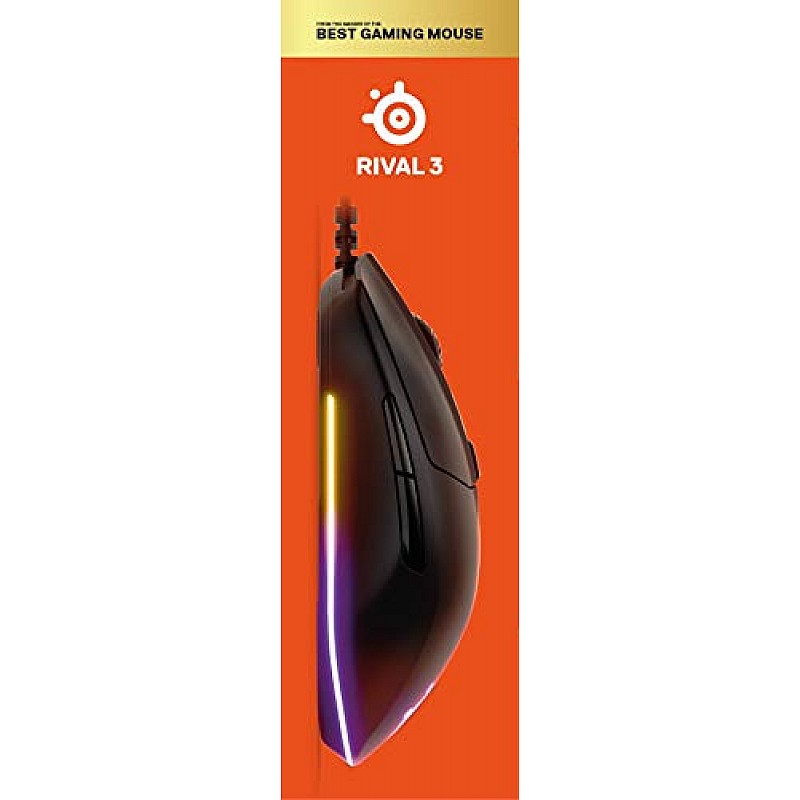 SteelSeries Rival 3 Wireless Gaming Mouse 400+ Hour Battery Life Black