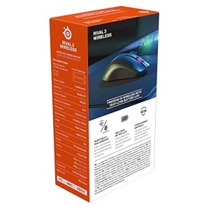 SteelSeries Rival 3 Wireless Gaming Mouse 400+ Hour Battery Life Black SteelSeries Rival 3 Wireless Gaming Mouse 400+ Hour Battery Life Black