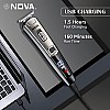 Nova NG 1153 Digital USB Corded and Cordless 160 Minutes Runtime Trimmer for Men (Gray)