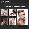 Nova NG 1153 Digital USB Corded and Cordless 160 Minutes Runtime Trimmer for Men (Gray)