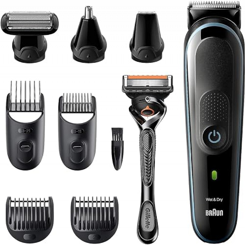 Braun MGK5380 9-In-1 Beard Trimmer for Men Black  Nordic (Blue)