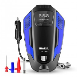INALSA Tyre Inflator ITC 03 with Digital Display 12 V DC Portable Tyre Inflato 150 Watt (Black/Blue)