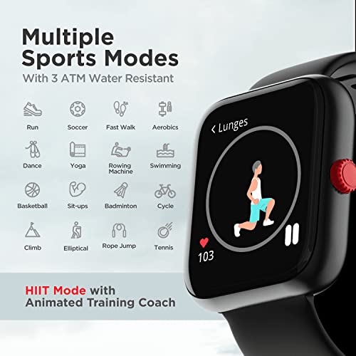 boAt Watch Mystiq Smart Watch with Stress Monitoring, HIIT, Breath Training Modes (Metal Black)