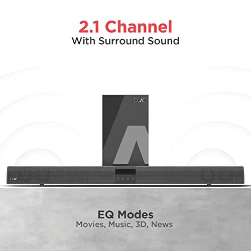 boAt Aavante Bar 1400 Bluetooth Soundbar with 120W RMS Signature Sound, 2.1 Channel, (Premium Black)