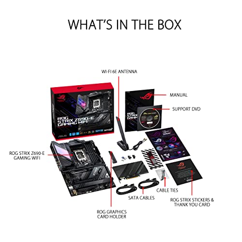 ASUS ROG Strix Z690-E Gaming WiFi LGA 1700 (12th Gen Intel Core) ATX Gaming Motherboard with DDR5 ASUS ROG Strix Z690-E Gaming WiFi LGA 1700 (12th Gen Intel Core) ATX Gaming Motherboard with DDR5